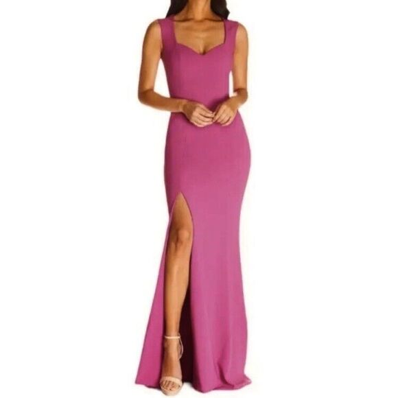 NWT Dress the Population Monroe Side Slit Maxi Dress Pink Hibiscus Size XXL - Picture 1 of 10